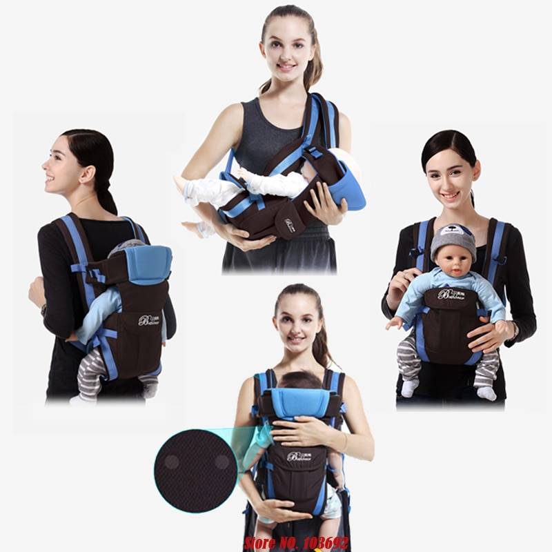 4 in 1 Baby's Breathable Front Carrier Activity & Gear Baby Carriers & Backpacks Color : Blue|Pink|Orange|Beige
