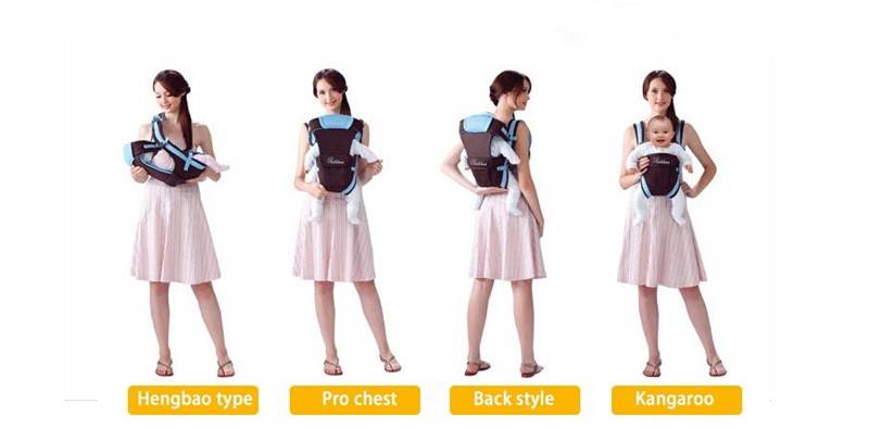 4 in 1 Baby's Breathable Front Carrier Activity & Gear Baby Carriers & Backpacks Color : Blue|Pink|Orange|Beige