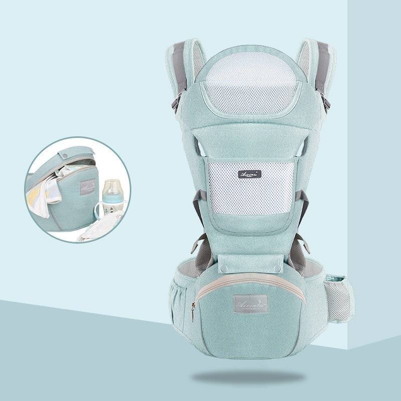 Kangaroo Baby Carrier With Hip Seat Activity & Gear Baby Carriers & Backpacks Style : Four Seasons Blue|Four Seasons Green|Pink, Four Seasons|Cotton Blue|Breathable Pink|Breathable Green|Breathable Red|Breathable Navy Blue