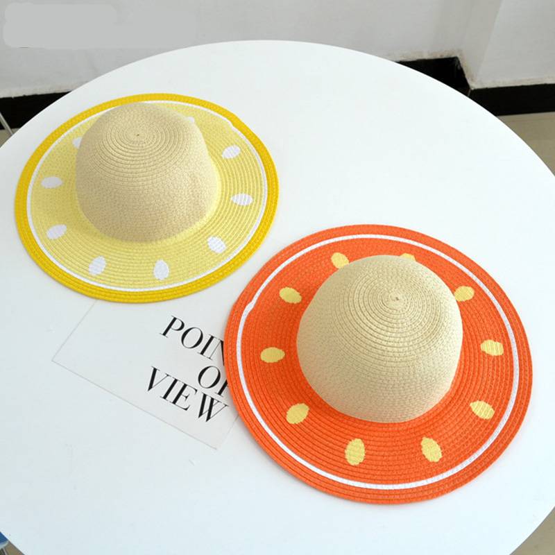 Baby's Bright Straw Hat