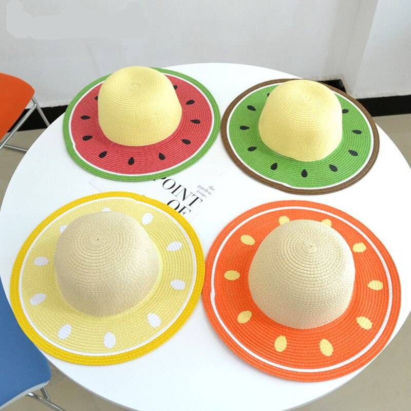 Baby's Bright Straw Hat