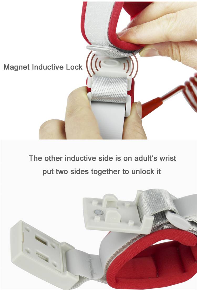 Anti-Lost Kid's Wrist Leash with Magnet Inductive Lock