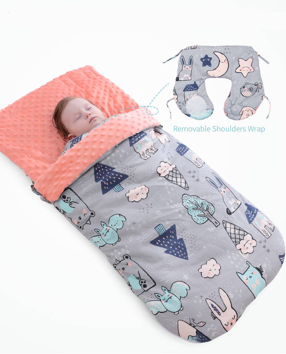 Baby Sleeping Bag Cartoon Animals Print