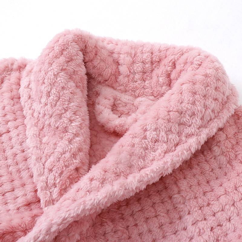 Winter Kid's Flannel Warm Bathrobe Baby Care Bath & Shower Products Color : Rose Pink|Blue|Pink|Dark Blue