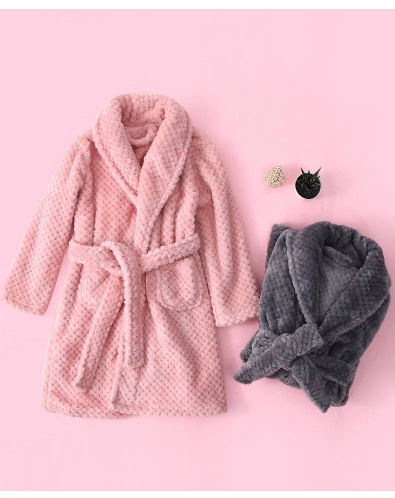 Winter Kid's Flannel Warm Bathrobe