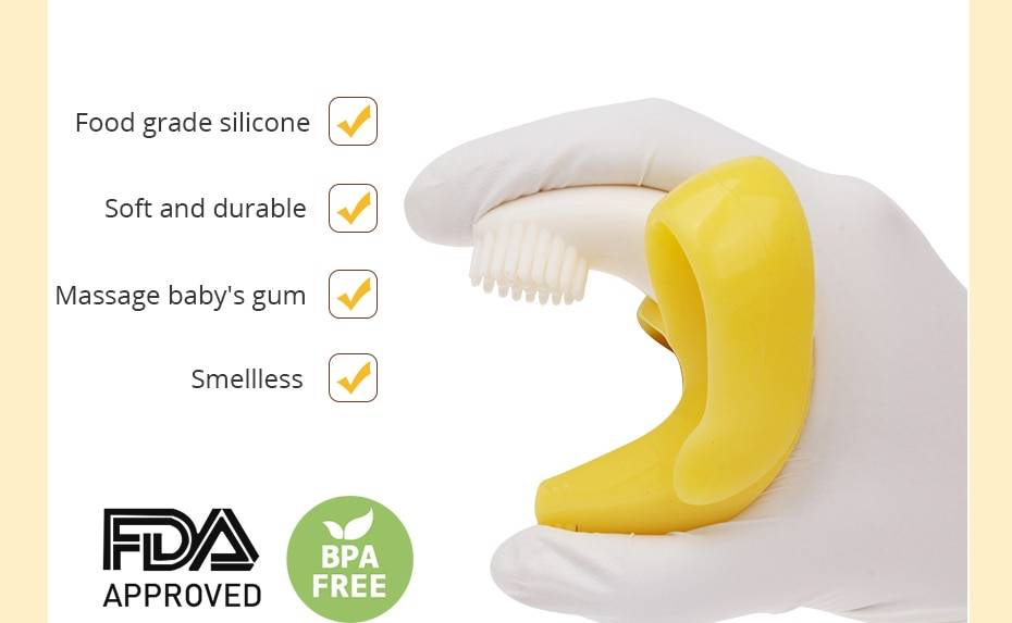 Banana Shaped Silicone Toothbrush