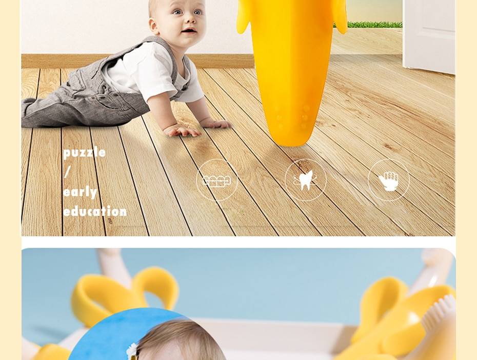Banana Shaped Silicone Toothbrush