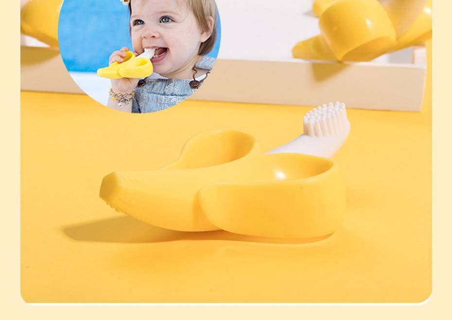 Banana Shaped Silicone Toothbrush