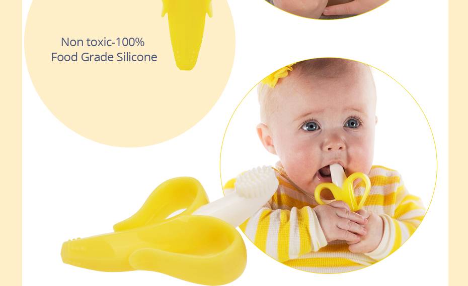 Banana Shaped Silicone Toothbrush
