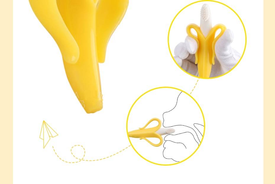 Banana Shaped Silicone Toothbrush