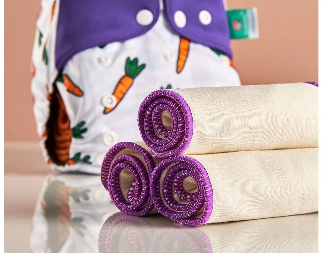 3 Layers Hemp and Cotton Diaper Insert 10 Pcs Set