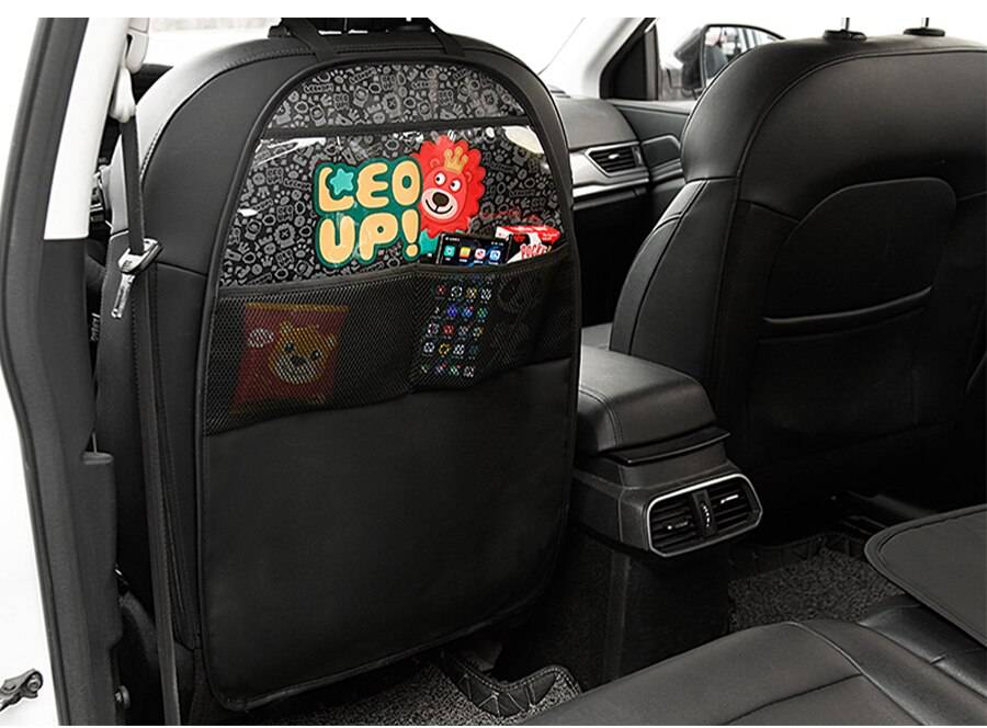Protective Car Seat Back Cover and Organizer