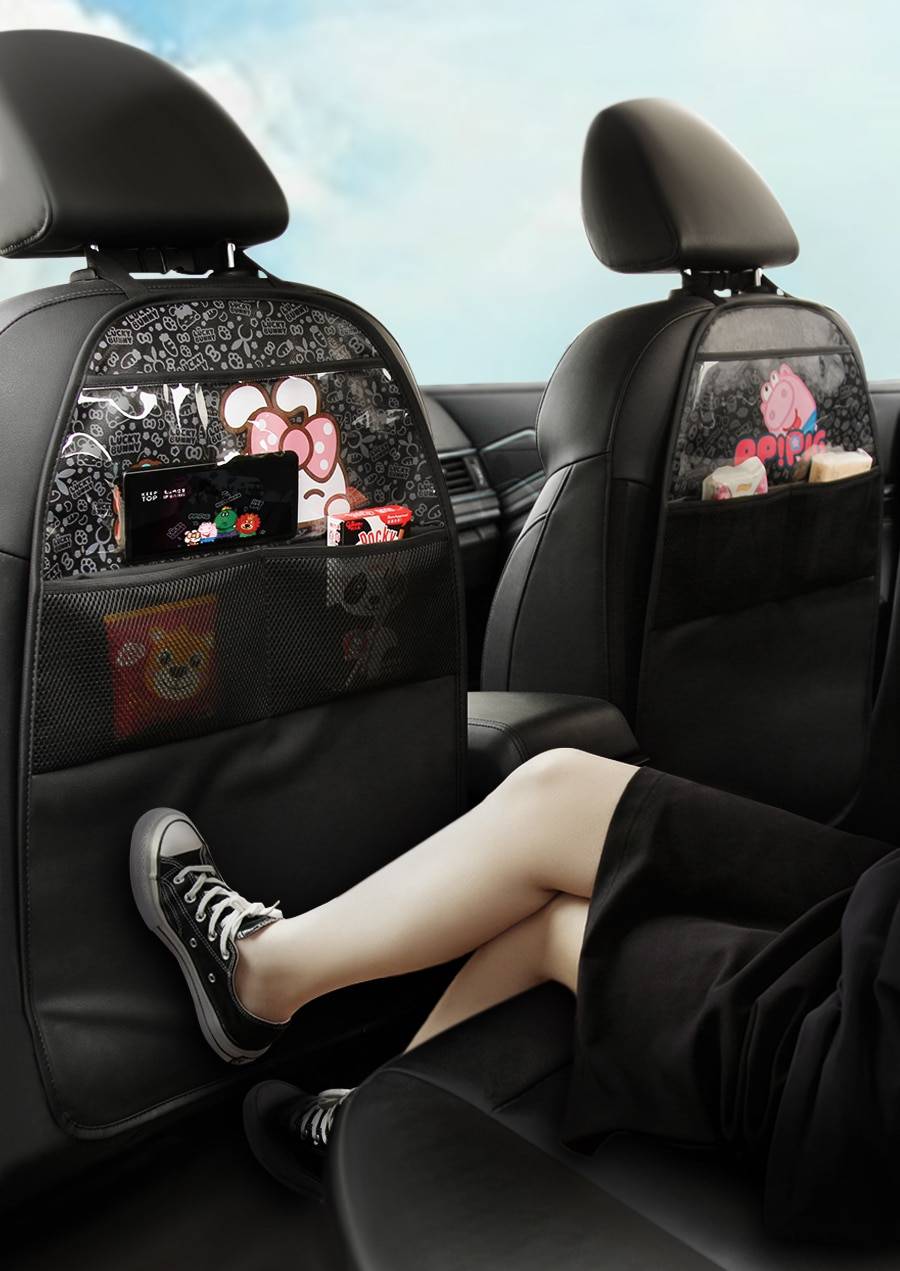 Protective Car Seat Back Cover and Organizer