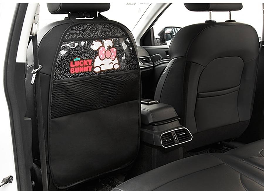 Protective Car Seat Back Cover and Organizer