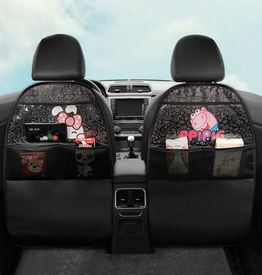 Protective Car Seat Back Cover and Organizer
