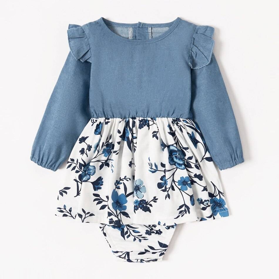 Blue Floral Matching Family Set