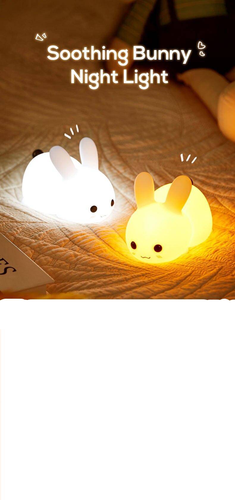 soft silicone rabbit night light