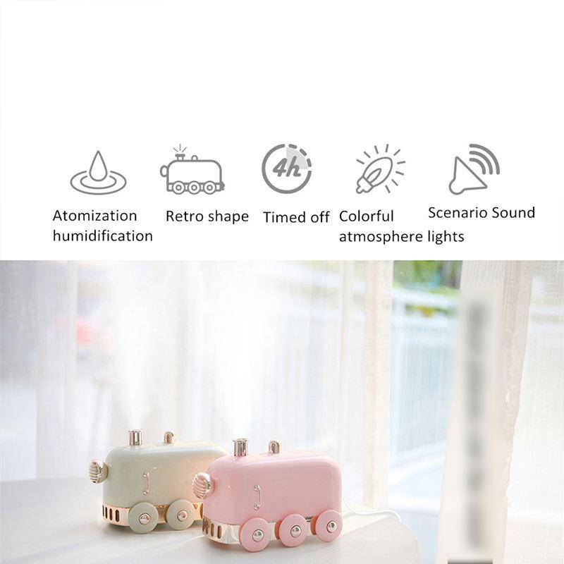 Mini Train Ultrasonic Humidifier and Essential Oil Diffuser Baby Care Baby Nursery Humidifiers & Purifiers Night Lights & Lamps Color : Green|Pink Mini Train Ultrasonic Humidifier and Essential Oil Diffuser